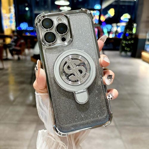 Estuche para Teléfono iPhone 13 Pro Max con Soporte Magsafe y Película para Lente (Plateado)