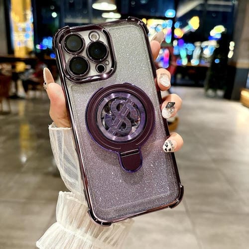 Estuche para Teléfono iPhone 16 Pro Max con Soporte Magsafe y Película Lente (Morado)