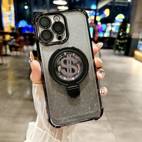 Estuche para Teléfono con Soporte Magsafe y Película para Lente iPhone 16 Pro Max (Negro)