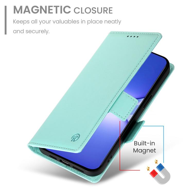 Funda de Cuero Esmerilado con Hebilla Magnética para Huawei Nova 13 Pro (Verde Menta)