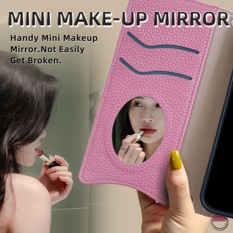 Funda de Cuero con Cadena Cruzada y Diseño Cola de Pez para OnePlus Nord N200 5G (Rosa)