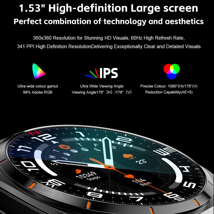 Gt98 - Reloj Inteligente con Auriculares Bluetooth 2 En 1 de 1,53 Pulgadas, Resistente al Agua Ip67, Compatible con Monitorización del Oxígeno En Sangre (Negro)
