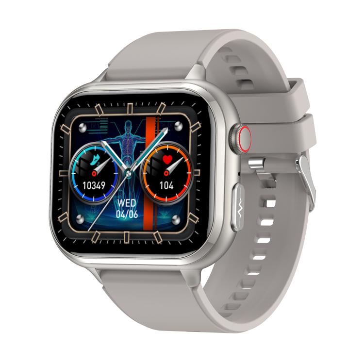 Reloj Inteligente Tk17 con Correa de Silicona y Pantalla Horizontal 1,91" Compatible con ECG (Gris)