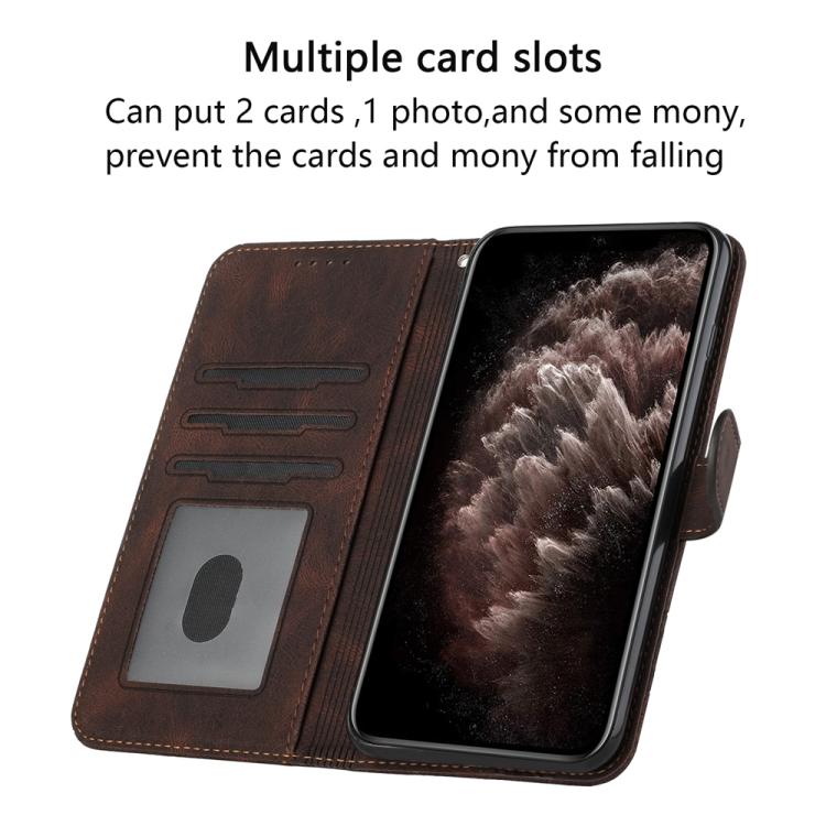 Funda de Cuero con Tapa y Tacto de Piel Cúbica para Teléfono Itel A48 (Marrón)