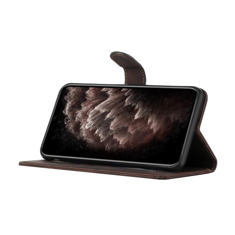 Funda de Cuero con Tapa y Tacto de Piel Cúbica para Teléfono Itel A48 (Marrón)