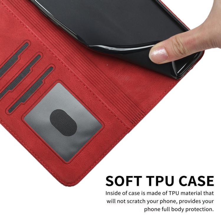 Funda de Cuero con Tapa y Tacto de Piel Cúbica para Teléfono Itel A50 (Roja)