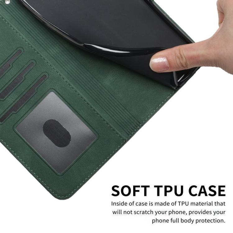 Funda de Cuero con Tapa y Tacto de Piel Cúbica para Teléfono Itel A50 (Verde)