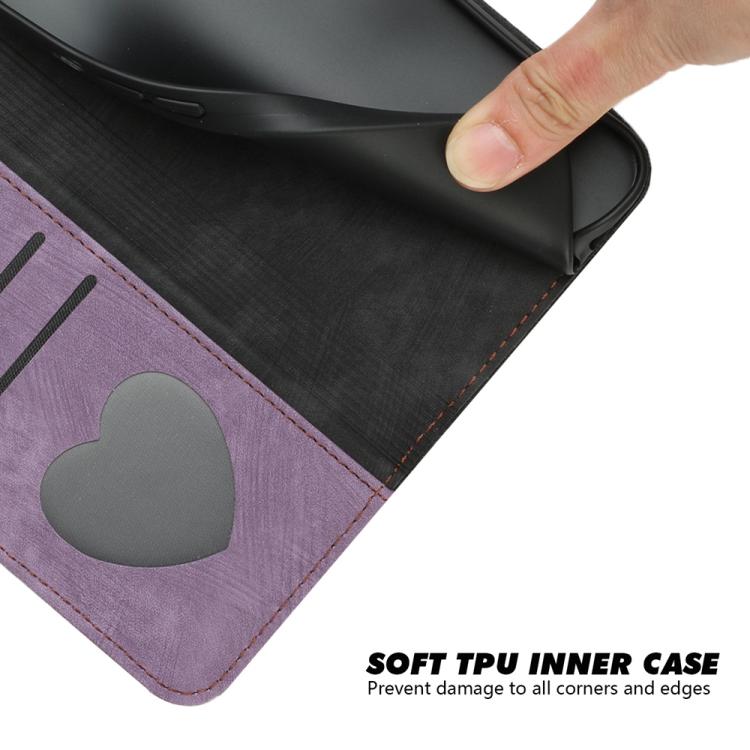 Funda de Cuero para Itel A50 con Correa de Mano y Hebilla Lateral Doble Plegable (Morado)