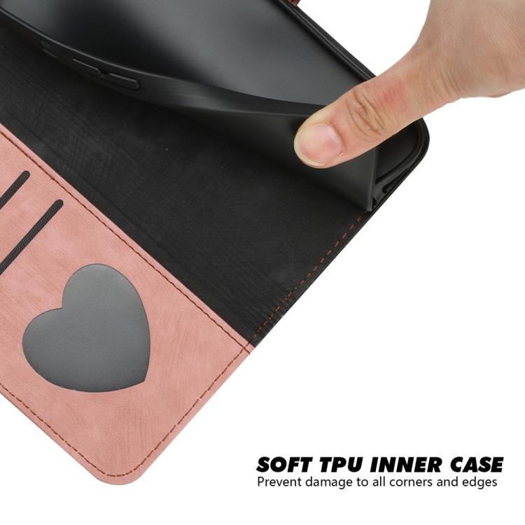 Funda de Cuero para Itel A50 con Correa de Mano y Hebilla Lateral Doble Plegable (Rosa)