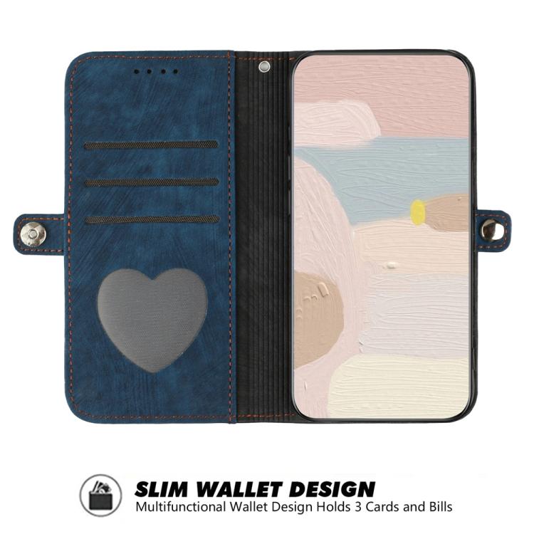 Funda de Cuero para Itel A50C con Correa de Mano y Hebilla Lateral Doble Plegable (Azul)