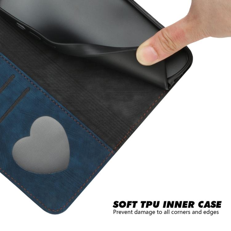 Funda de Cuero para Itel A50C con Correa de Mano y Hebilla Lateral Doble Plegable (Azul)