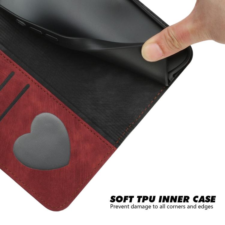Funda de Cuero para Teléfono Itel A80 con Correa de Mano y Hebilla Lateral Doble Plegable (Rojo)