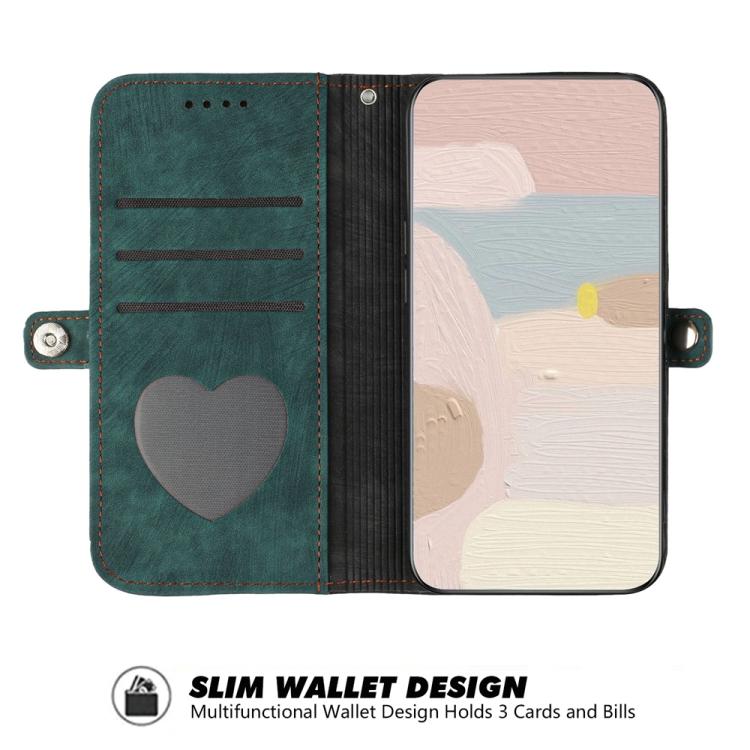 Funda de Cuero para Itel S25 Ultra con Correa y Hebilla Lateral Doble Plegable (Verde Oscuro)