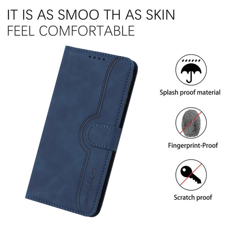 Funda de Piel para Teléfono Itel A48 con Diseño de Corazón (Azul Real)