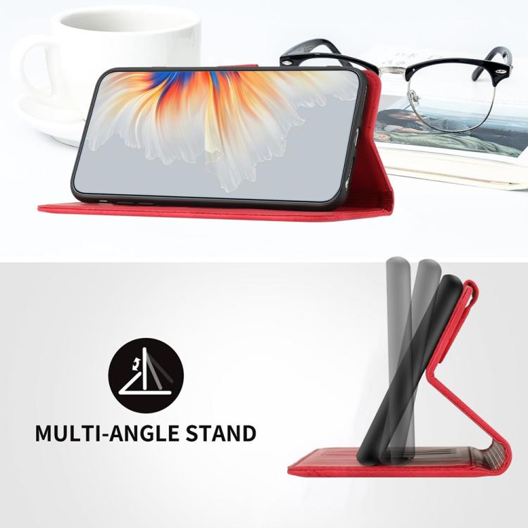 Funda de Cuero para Itel S25 Skin Feel con Patrón de Corazón (Rojo)
