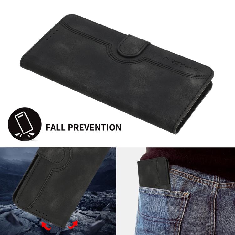 Funda de Piel Sintética Itel S25 con Diseño de Corazón (Negra)