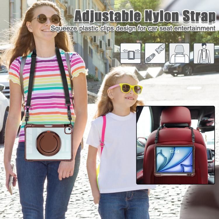 Funda híbrida TPU para iPad Air 11 (2025/2024) y Pro 11 (2022) con asa giratoria (Chocolate)