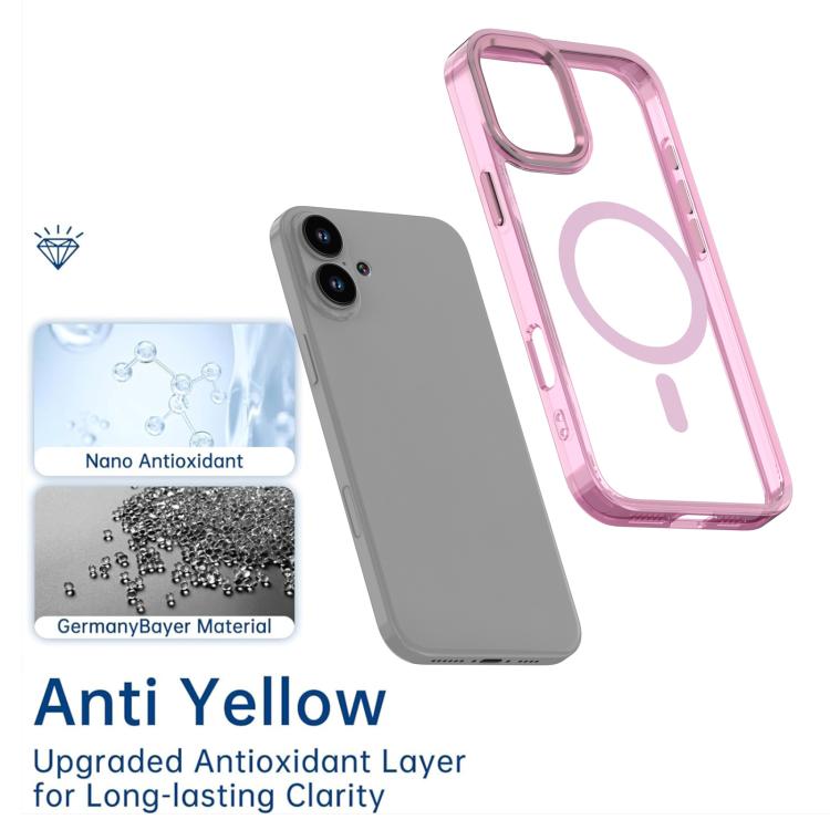 Funda magnética transparente MagSafe para iPhone 16 Plus (negra)