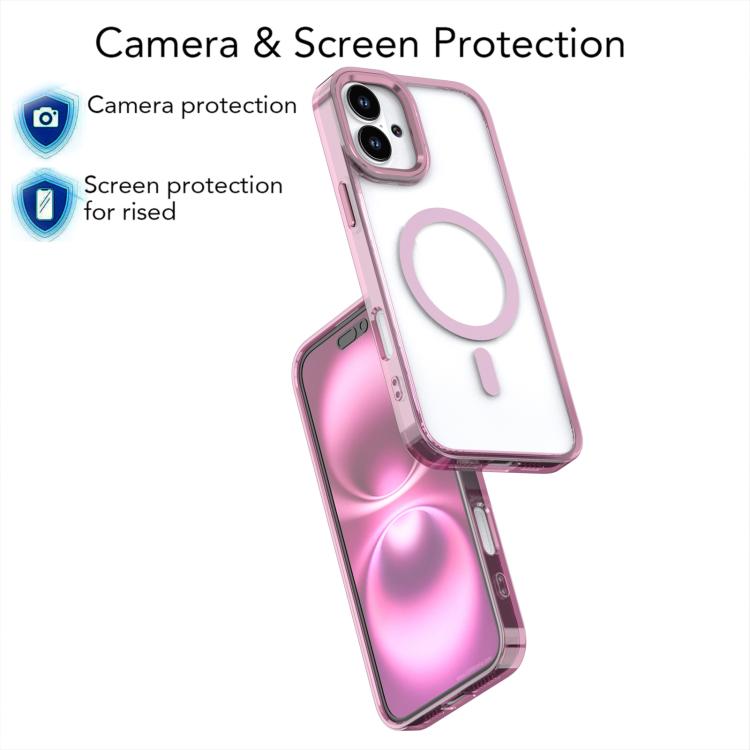 Funda magnética transparente MagSafe para iPhone 16 Plus (negra)