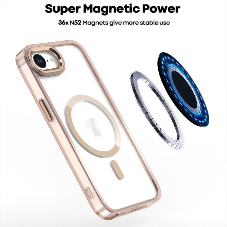For iPhone 16e MagSafe Magnetic Clear Phone Case(Blue)