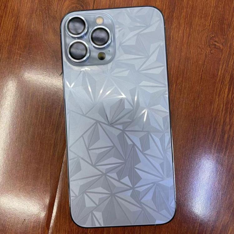 Película Trasera Esmerilada con Patrón de Rombos para iPhone 16 (Plateada)