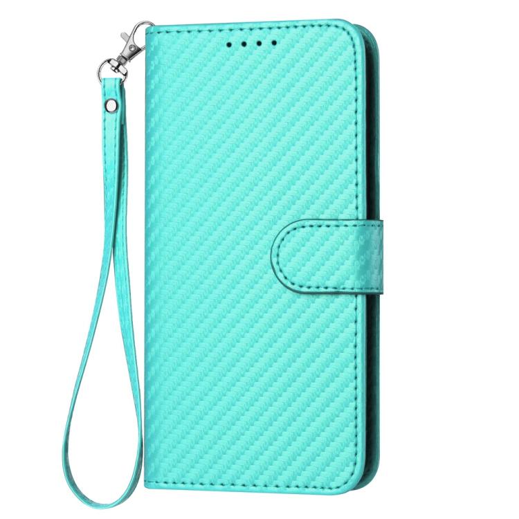 Funda de Cuero con Hebilla de Fibra de Carbono para Itel S25 Ultra Yx0070 con Cordón (Azul Claro)