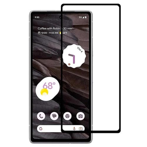 Película de Vidrio Templado Pantalla Completa Google Pixel 7A Impresión Seda Aluminio