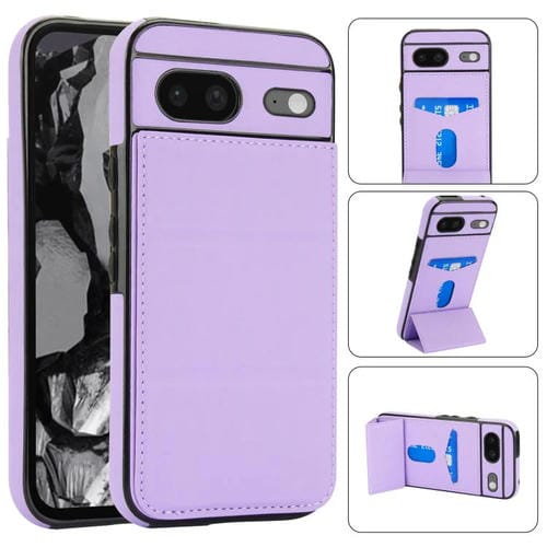 Funda de Cuero con Tres Pliegues y Ranura para Tarjetas para Google Pixel 8 (Morado Claro)