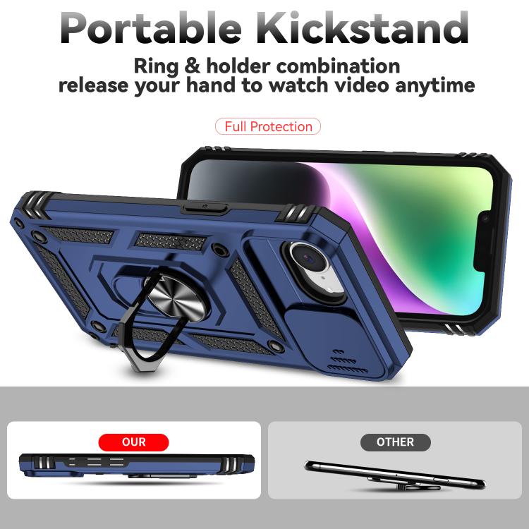 Funda para Teléfono Camshield iPhone 16E Soporte Deslizante (Azul)