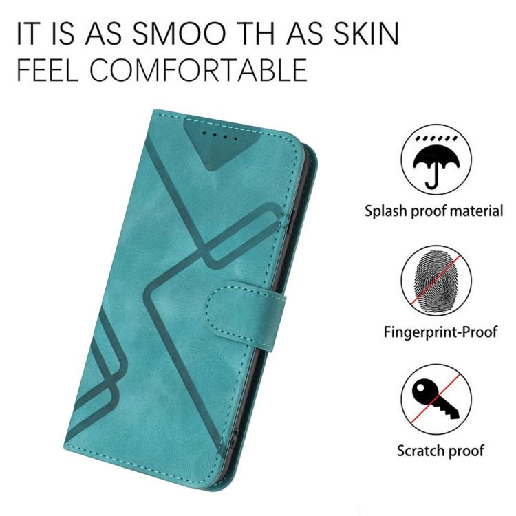 Funda Piel Sintética Itel A48 Diseño de Líneas (Azul Claro)