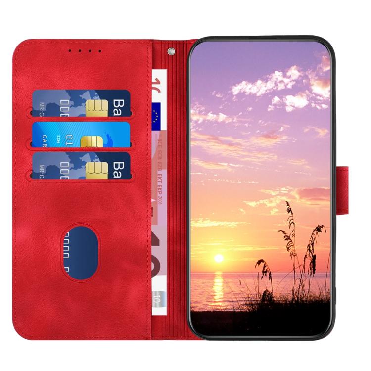 Funda de Cuero con Relieve de Cabeza de Elefante para Itel A50 con Cordón (Rojo)