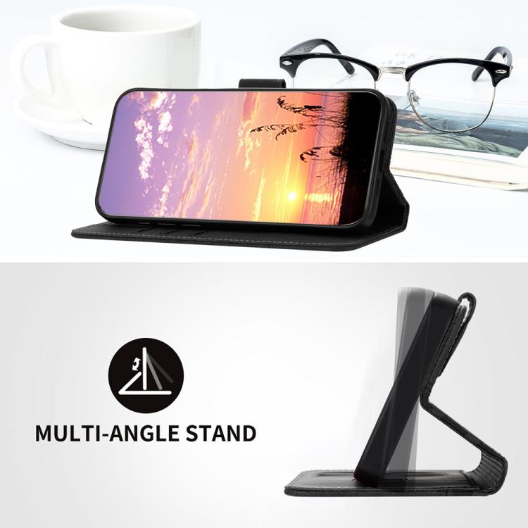 Funda de Cuero con Relieve Cabeza de Elefante para Itel S25 Ultra con Cordón (Negro)