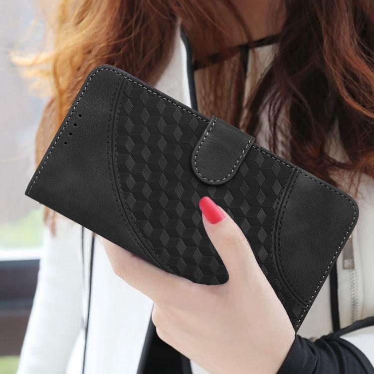Funda de Cuero con Relieve Cabeza de Elefante para Itel S25 Ultra con Cordón (Negro)
