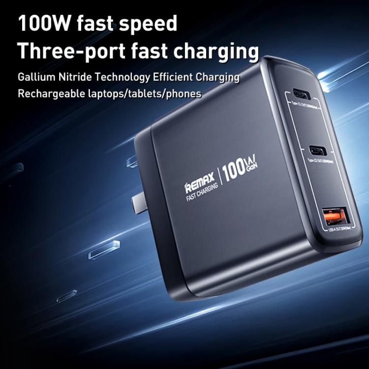 Cargador rápido Remax U2-AC 100 W pantalla digital GaN USB doble Tipo C (UE)