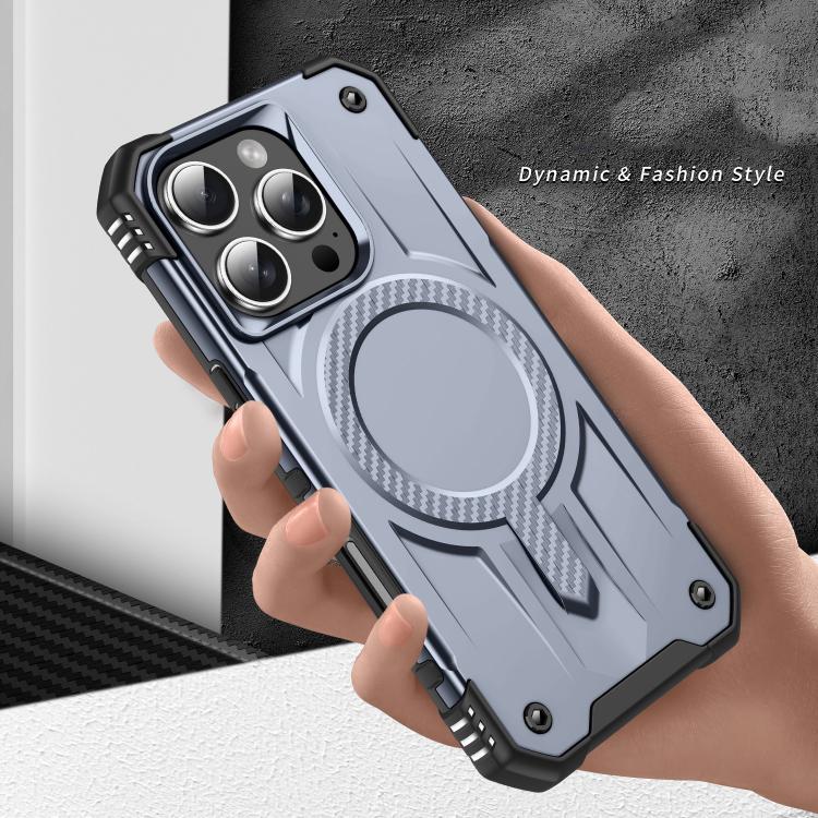 Funda híbrida TPU y PC Straship Magsafe para iPhone 16 Pro Max (Gris)