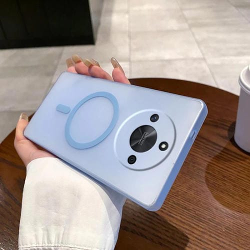 Funda para Teléfono PC Honor X50 con Protección contra Frío e Hielo y Orificios Finos Magsafe (Azul Transparente)