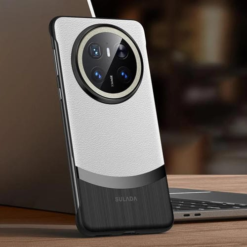 Funda Híbrida Cuero de Vaca sin Marco para Huawei Mate 70 Sulada (Blanca)