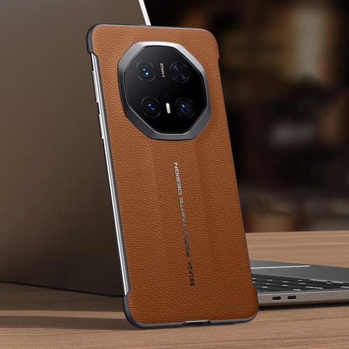 Funda híbrida cuero de vaca con capa superior sin marco para Huawei Mate 70 Rs Ultimate Sulada (Marrón)