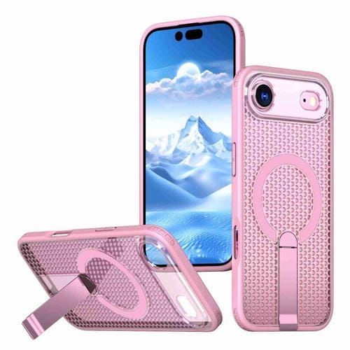 Funda con soporte MagSafe y refrigeración Honeycomb para iPhone 17 Air (rosa)