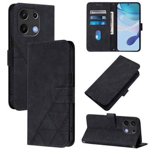Funda de Cuero con Tapa y Relieve 3D para Teléfono Umidigi Note 100 (Negra)