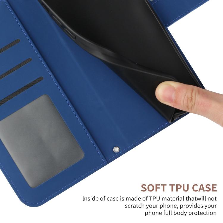 Funda de Cuero con Tapa y Cordón para Infinix Hot 50 Pro+ 4G con Diseño de Girasol (Azul Oscuro)