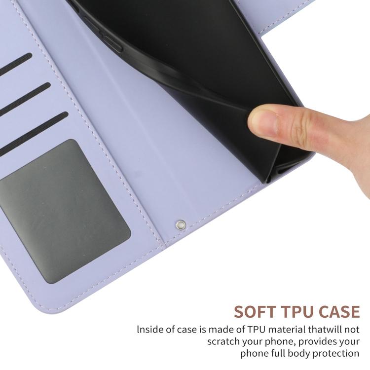 Funda de Cuero con Tapa y Cordón para Infinix Hot 50 4G Diseño Girasol (Morado)
