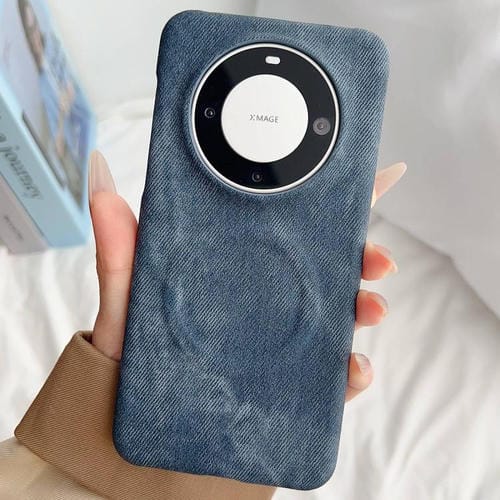 Funda de Teléfono Huawei Mate 60 Pro con Cierre Magnético Magsafe Policarbonato y PU (Azul Oscuro)