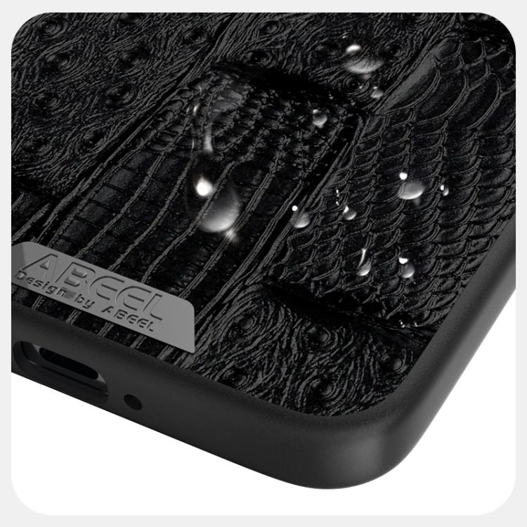 Funda Cuero Genuino Magsafe con Micrograbado 6D y Diseño Abeel Beast para Honor Magic7 Pro (Marrón)