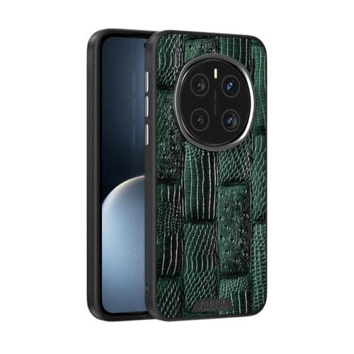 Funda Cuero Genuino Magsafe con Micrograbado 6D Diseño Abeel Beast para Honor Magic7 Pro (Verde)