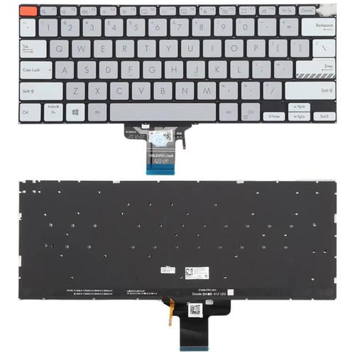 Tastiera Retroilluminata Asus Vivobook Pro 14X Modelli M7400 M4700 M4700Qc M4700PC M7600 M3400 M3401 M3401Q X7400 X3400 X3400P K3400P (Grigio)