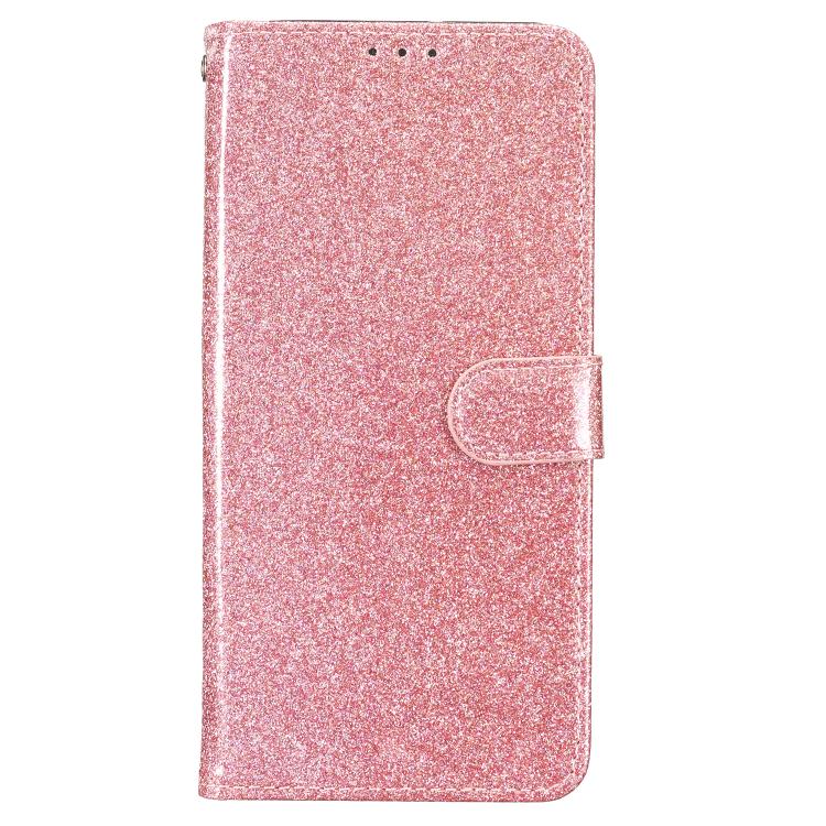 Funda de Cuero con Tapa y Purpurina para OnePlus 13 (Oro Rosa)