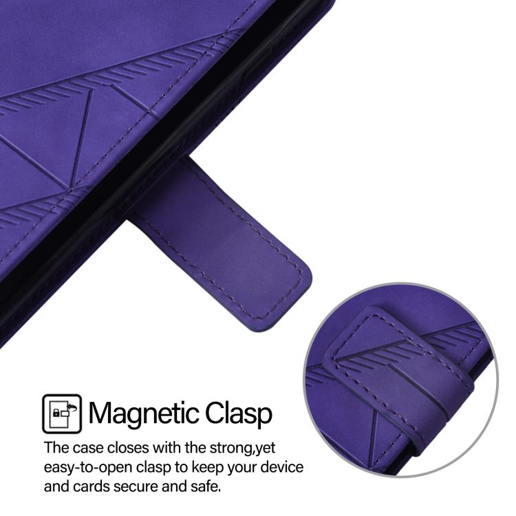 Funda de cuero con tapa y relieve 3D para Samsung Galaxy M56 5G (morada)