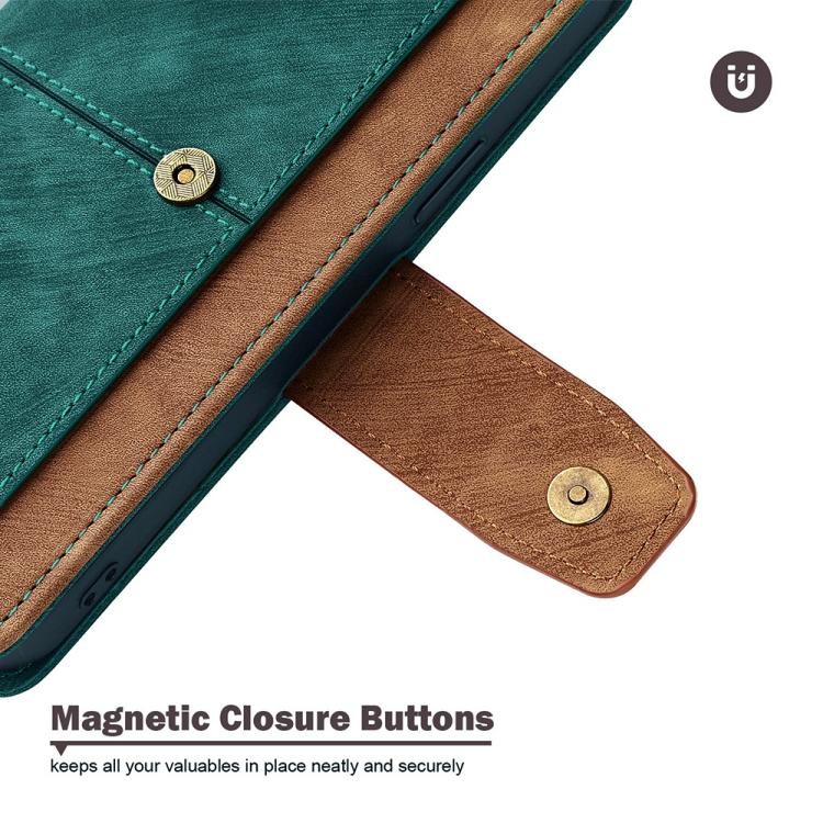 Funda de cuero con costuras de color y bloqueo RFID para Redmi A5 4G (171,7 mm, verde)