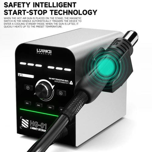 Estación de Desoldadura y Retrabajo BGA Luowei HG-01 con Pistola de Aire Caliente Digital Inteligente 800 W (Enchufe EE.UU)
